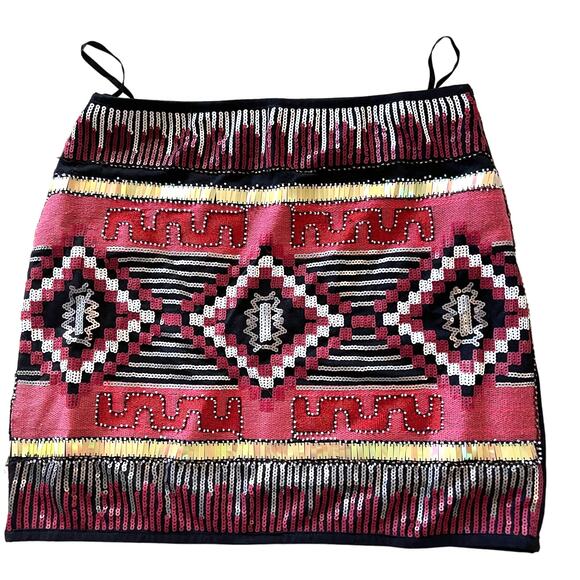 Verty Multicolor Geometric Midi Skirt - Picture 1 of 12